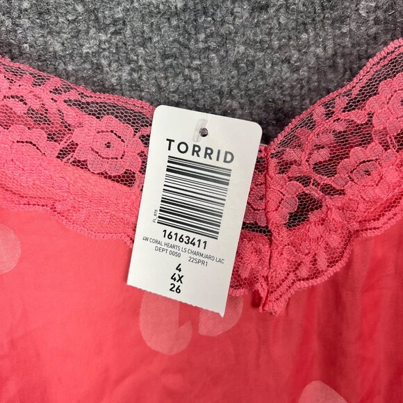 NWT Torrid Swing Cami Jacquard Hearts Pink Tank Top Women Size 4X - Picture 7 of 8